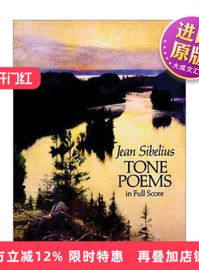 英文原版 Finlandia and Other Tone Poems in Full Score 芬兰颂和其它交响诗全谱 Jean Sibelius 英文版 进口英语原版书籍