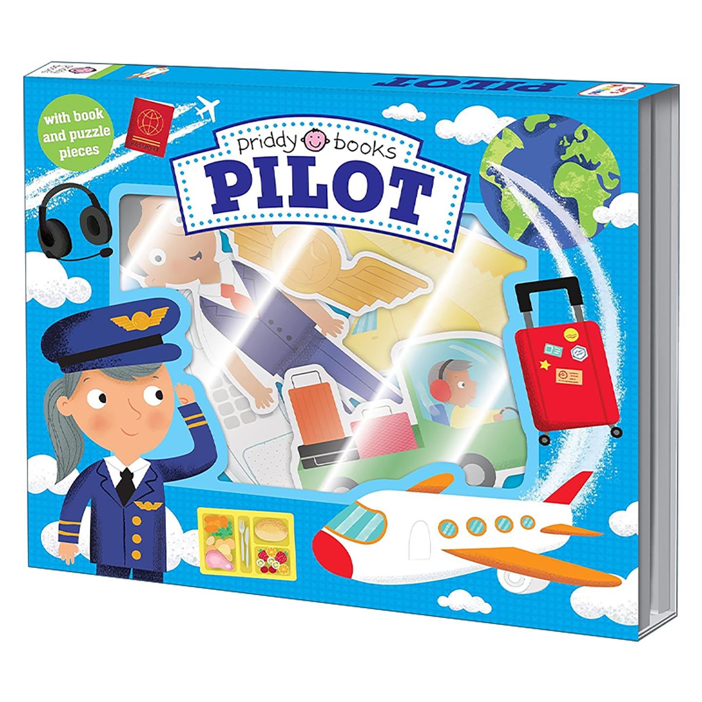 英文原版 Let's Pretend Pilot 小小角色扮演家 飞行员 儿童科普百科翻翻操作纸板书 益智游戏套装 英文版 进口英语原版书籍