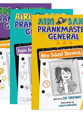 英文原版 Airi Sano  Prankmaster General 爱丽萨诺 恶作剧之王系列3册 儿童校园搞笑冒险故事 精装 英文版 进口英语原版书籍