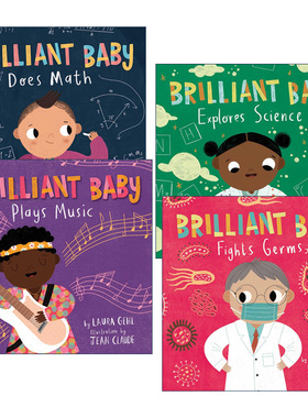 英文原版 Brilliant Baby Plays Music/Explores Science/Fights Germs/Does Math 聪明宝宝系列4册 英文版 进口英语原版书籍