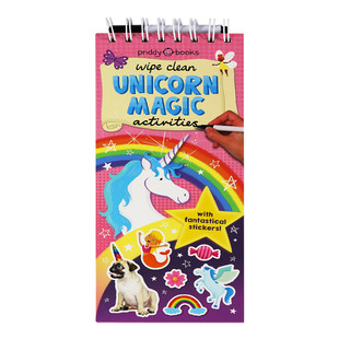 绘本 英文版 书籍 Priddy 擦擦书 Magic Clean Roger Activities Wipe 儿童英语单词学习 Unicorn 英文原版 进口原版 独角兽魔法