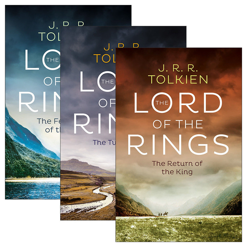英文原版小说 The Lord Of The Rings 魔戒1-3册 新封面 双塔奇兵 王者归来 英文版 进口英语原版书籍