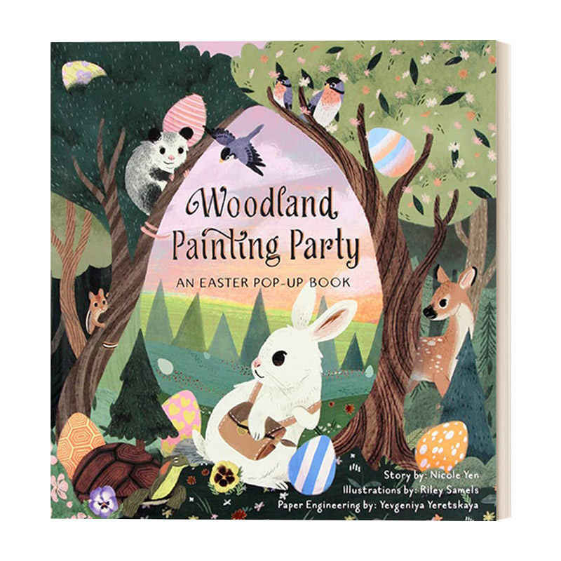 英文原版 Woodland Painting Party 林地 绘画派对立体书 复活节故事 儿童节日主题精装绘本 Riley Samels 英文版 进口英语原版书