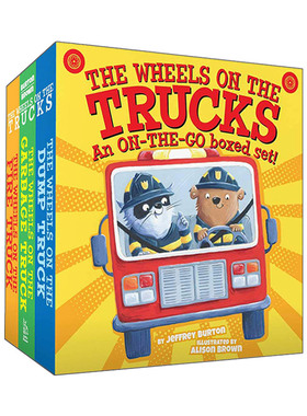英文原版 The Wheels On The Trucks 消防车垃圾车倾卸车 3册盒装 Fire/Garbage/Dump Truck 儿童英语启蒙绘本 英文版 进口英语书