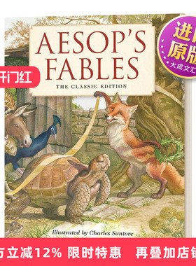 英文原版 Aesop's Fables Hardcover 伊索寓言 插画版 精装 英文版 进口英语原版书籍儿童图书