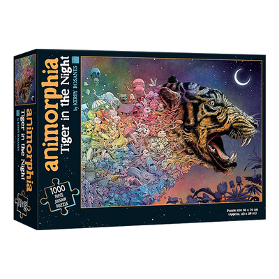 英文原版 Animorphia Tiger in the Night Puzzle 夜间猛虎拼图 变形生物 Kerby Rosanes 英文版 进口英语原版