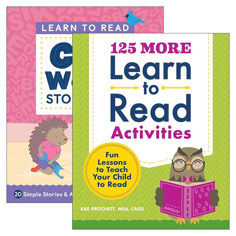 英文原版 Learn to Read系列2册 125种更多的学习阅读活动 技巧课程 匹配与填空 单词拼写 CVC词汇故事书 英文版 进口英语原版书籍