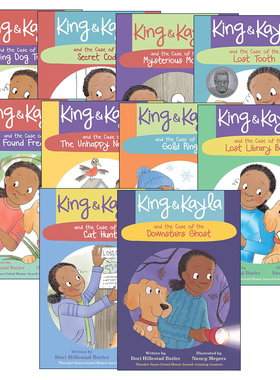 英文原版 King & Kayla 金和凯拉系列10册 苏斯博士奖 儿童章节桥梁书 Nancy Meyers 楼下幽灵案 遗失狗粮案 英文版 进口原版书籍