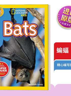 英文原版 National Geographic Kids Readers L2 Bats 国家地理儿童分级读物第2级 蝙蝠 英文版 进口英语原版书籍