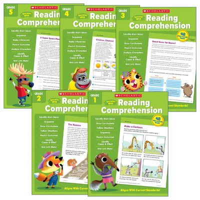 英文原版 Scholastic Success with Reading Comprehension 全彩版 学乐成功系列阅读理解练习册 一到五年级 5册套装 英文版进口书