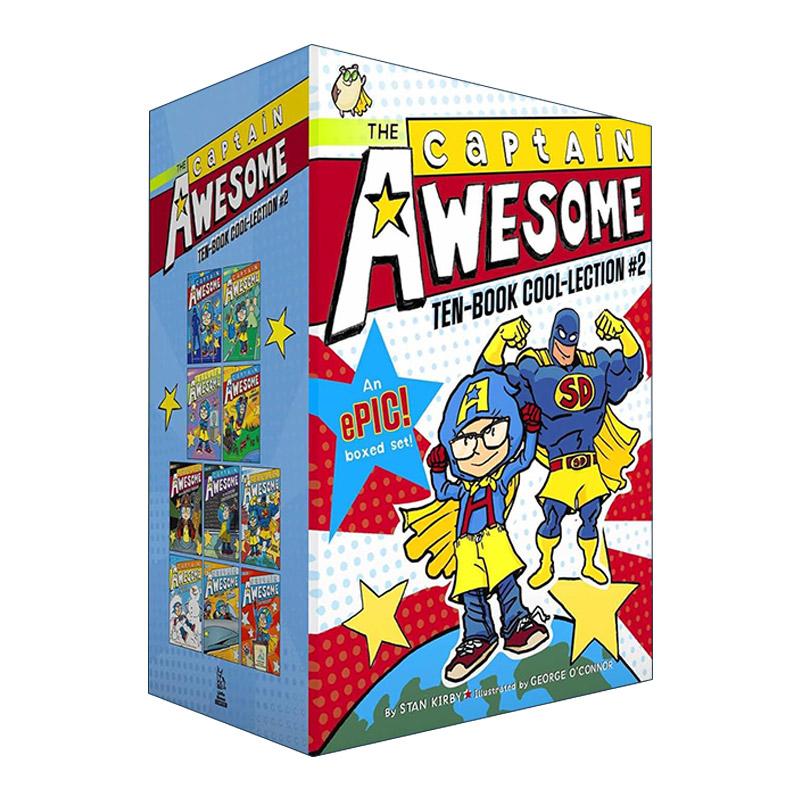 英文原版 Captain Awesome Ten-Book Cool-lection #2 异能船长 11-20册盒装 英文版 进口英语原版书籍
