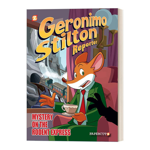 英文原版 Geronimo Stilton Reporter #11 Intrigue on the Rodent Express 老鼠记者 全彩漫画小说11 精装 英文版 进口原版书籍