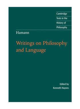 英文原版 Hamann Writings on Philosophy and Language 哈曼 哲学及语言著作 剑桥哲学史文本系列 英文版 进口英语原版书籍