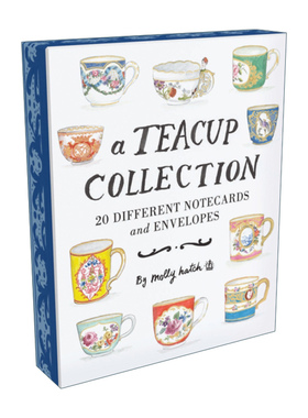 英文原版 Teacup Collection Notes 茶杯收集本 20种不同的标签卡和信封 英文版 进口英语原版书籍