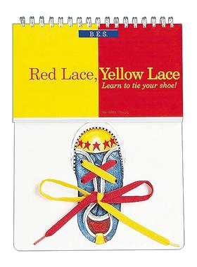 英文原版 Red Lace Yellow Lace 红色蕾丝 黄色蕾丝 系鞋带指南 儿童绘本 锻炼手眼协调能力 纸板书 Mark Casey 进口英语原版书籍