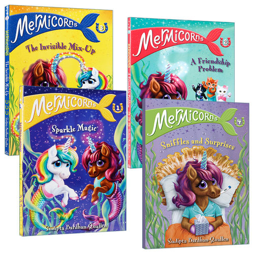 英文原版 Mermicorns 美人鱼独角兽系列4册 儿童冒险魔法主题章节桥梁书 Sudipta Bard 英文版 进口英语原版书籍