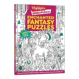 Pictures 魔法森林 Fantasy 亮点儿童益智游戏活动书 寻找隐藏图片 奇幻谜题 Hidden Highlights Puzzles Enchanted 英文原版