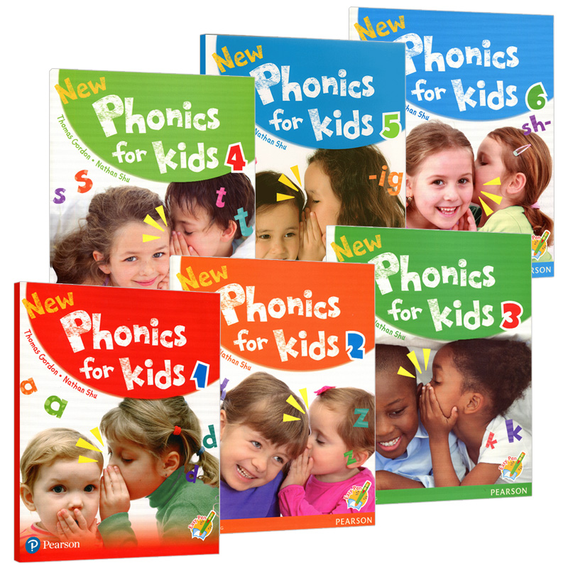 英文原版 香港朗文幼儿自然拼读教材6册 New Phonics for kids 1-6册 学生用书 培生分级阅读少儿幼儿启蒙英语教材