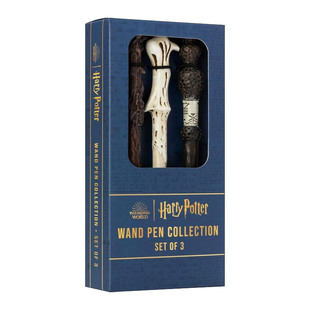 英文原版 Harry Potter Wand Pen Collection 哈利波特权杖笔 3支盒装 含老魔杖 伏地魔的紫杉木魔杖 哈里的冬青木魔杖 英文版