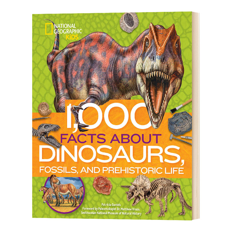 进口原版 美国国家地理 1,000 Facts about Dinosaurs, Fossils, and Prehistoric Life (STEAM) 恐龙、化石和史前生命的1000事实