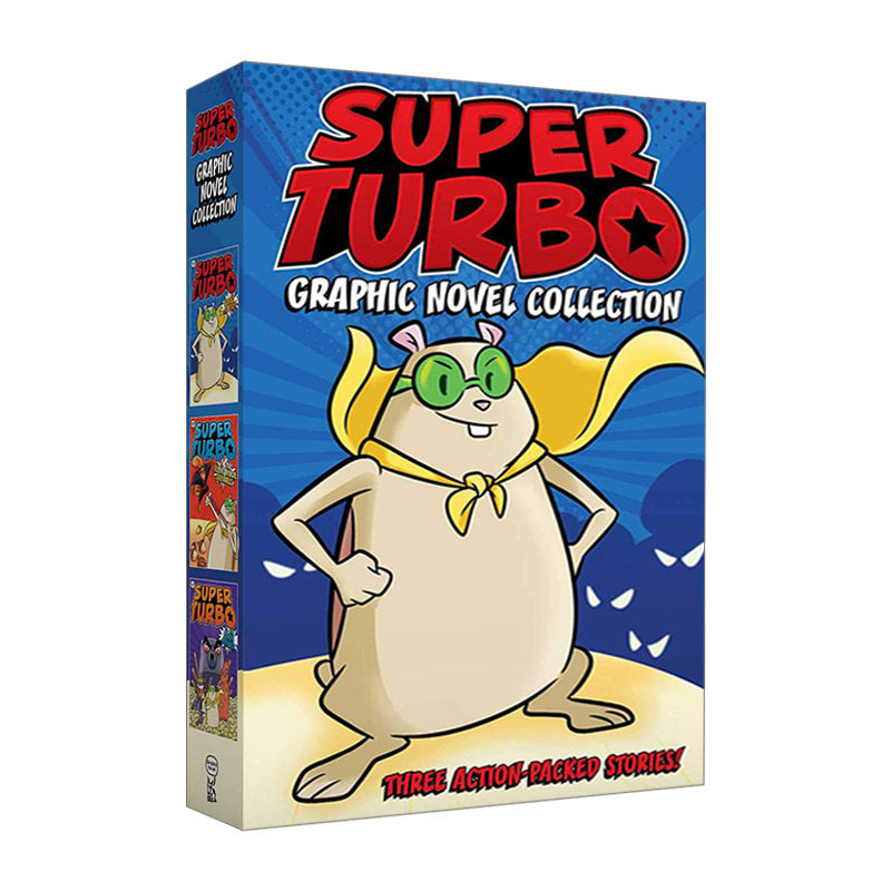 英文原版 Super Turbo Graphic Novel Collection 仓鼠超人系列1-3盒装  彩页漫画书 英文版 进口英语原版书籍
