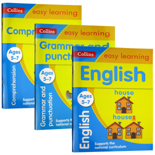 KS1 小学课外练习册 英文版 阅读 Easy Learning 理解 柯林斯易学儿童KS1英语练习册3本 英文原版 7岁 Collins 语法 英国小学5 标点