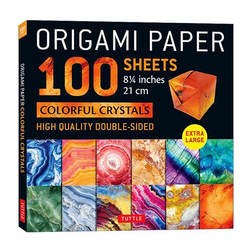 英文原版 Origami Paper 100 sheets Colorful Crystals 8 1/4
