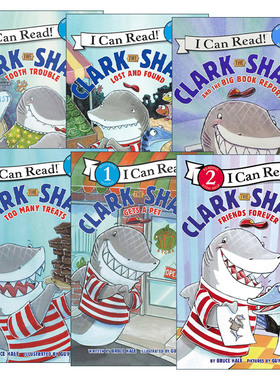 英文原版 Clark the Shark 鲨鱼克拉克系列6册 I Can Read Level 1 牙齿问题 不见了又找到了 太多的食物 英文版 进口英语原版书籍