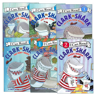 英文原版 Clark the Shark 鲨鱼克拉克系列6册 I Can Read Level 1 牙齿问题 不见了又找到了 太多的食物 英文版 进口英语原版书籍