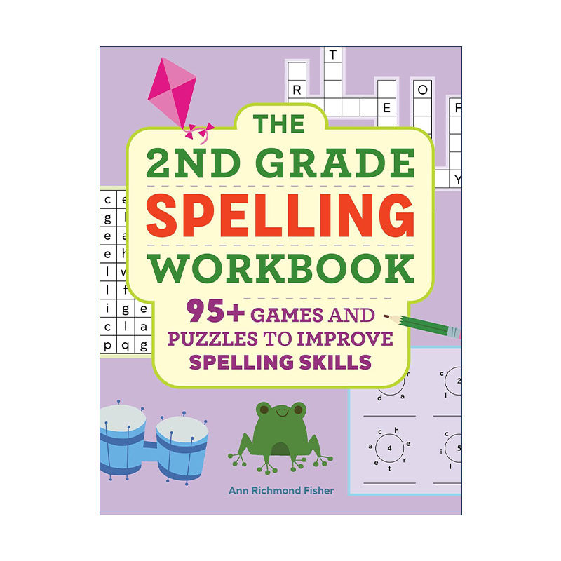 英文原版 The 2nd Grade Spelling Workbook 二年级拼写练习册 边玩边学 填字游戏 谜题 单词积累 英文版 进口英语原版书籍
