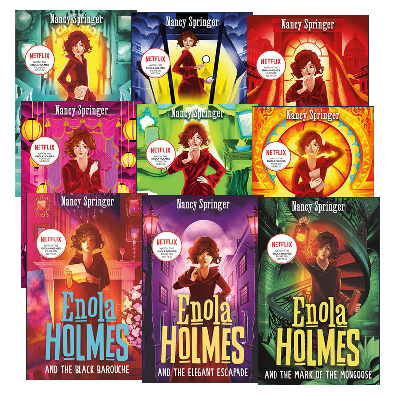 英文原版 Enola Holmes 福尔摩斯小姐系列1-9册 英版 儿童课外阅读冒险章节小说 进口英语原版书籍