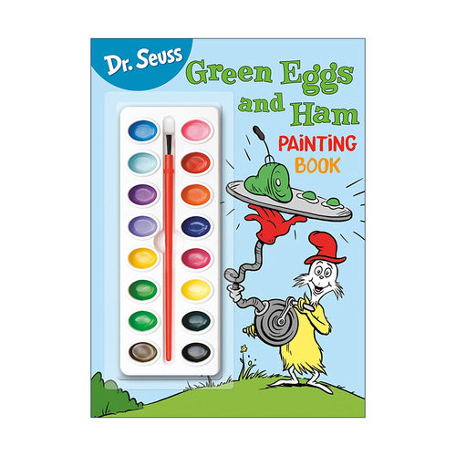 英文原版 Dr. Seuss Green Eggs and Ham Painting Book 苏斯博士 绿鸡蛋和火腿 儿童着色书 填色活动书 英文版 进口英语原版书籍