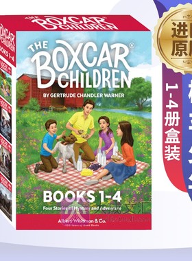 英文原版书籍 棚车少年英文版 1-4册盒装 The Boxcar Children Books 美国经典儿童读物 原版英语章节桥梁书 励志故事课外阅读书
