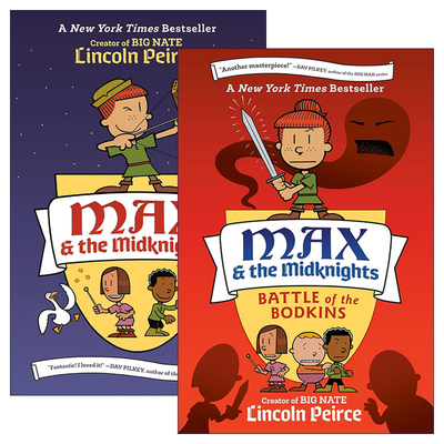 英文原版 Max and the Midknights 麦克斯和米德克尼特人2册 Big Nate大内特系列作者Lincoln Peirce 英文版 进口英语原版书籍