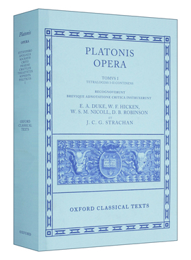英文原版 Plato Opera Volume I 柏拉图歌剧 第一卷 英语希腊语双语 Euthyphro Apologia Socratis Crito Phaedo进口英语原版书籍