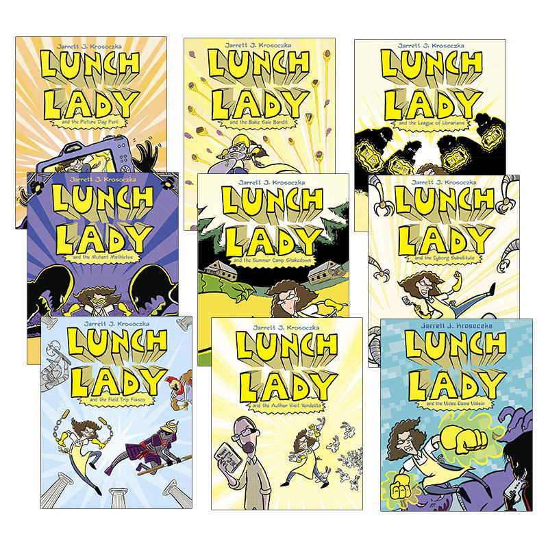 英文原版 Lunch Lady 食堂阿姨9册套装 热血漫画 儿童文学爆笑幽默故事漫画书 英文版 进口英语原版书籍