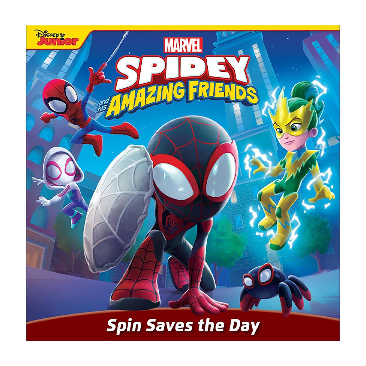 英文原版 Spidey and His Amazing Friends Spin Saves the Day 蜘蛛侠和他的神奇朋友们 拯救世界 漫威儿童漫画绘本Steve Behling