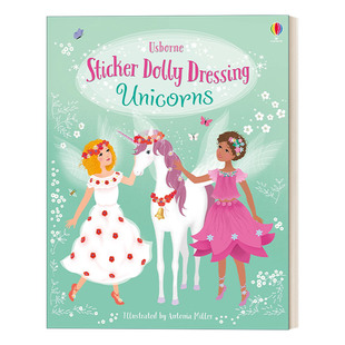 英文原版 Sticker Dolly Dressing Unicorns 多莉贴纸 独角兽 英文版 进口英语原版书籍