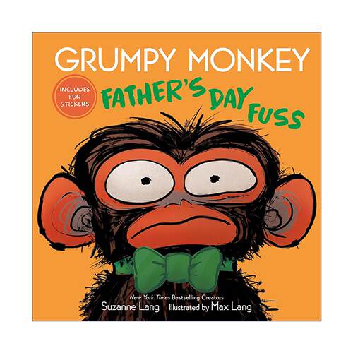 英文原版 Grumpy Monkey Father's Day Fuss 暴怒猴大闹父亲节 儿童精装绘本 含趣味贴纸 Max Lang 英文版 进口英语原版书籍