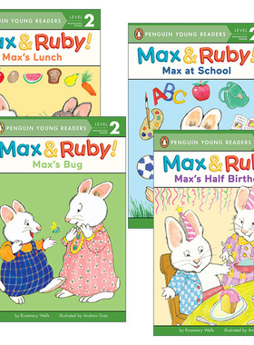 英文原版 Max and Ruby Penguin Young Readers  Level 2 小兔麦斯和露比系列4册 企鹅青少分级阅读2级 英文版 进口英语原版书籍