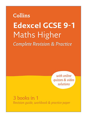 英文原版 Collins Edexcel GCSE 9-1 Maths Higher Complete Revision and Practice 柯林斯英国爱德思GCSE考试数学进阶完整复习与