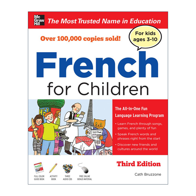 英文原版 French for Children 儿童法语 第2版 含3张光盘音频 英文版 进口英语原版书籍
