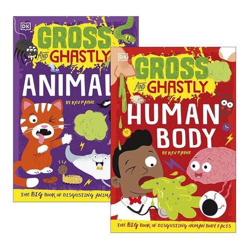 英文原版 Gross and Ghastly DK少儿知识百科读物2册 动物 人类身体 英文版 进口英语原版书籍