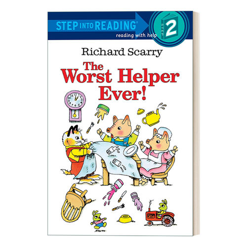 糟糕的帮手 斯凯瑞系列 英文原版 Step Into Reading 2 Richard Scarry's The Worst Helper Ever 美国企鹅兰登英语分级阅读读物