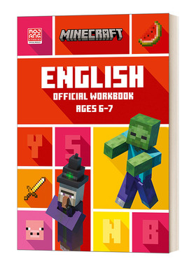英文原版 Minecraft English Ages 6-7 Official Workbook 我的世界官方英语练习册6-7岁 英文版 进口英语原版书籍儿童图书