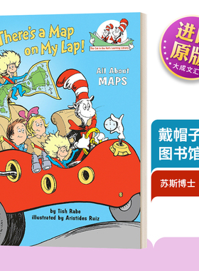 戴帽子的猫图书馆 地图 英文原版 There's a Map on My Lap All about Maps 苏斯博士 英文版 Rabe Tish 进口英语原版书籍