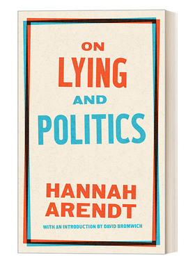 英文原版 On Lying and Politics 谎言与政治 美国文库特别版 Hannah Arendt 英文版 进口英语原版书籍