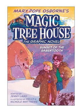 英文原版 Sunset of the Sabertooth Graphic Novel Magic Tree House 神奇树屋图像小说系列7 黄昏下的剑齿虎 进口英语原版书籍