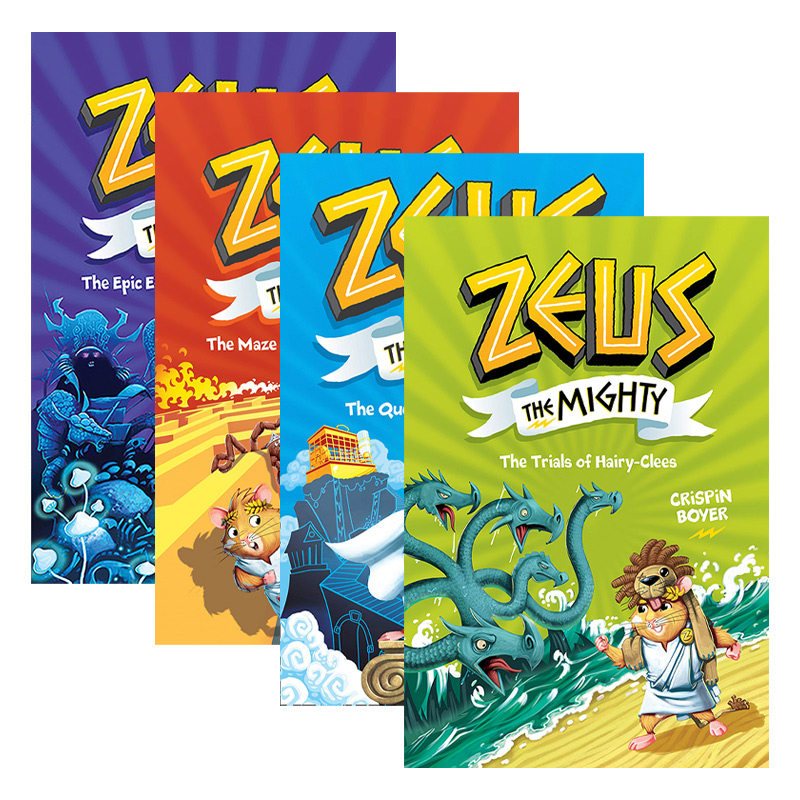 英文原版 Zeus the Mighty 强大的宙斯4册 精装 儿童桥梁章节故事书 中小学课外阅读 英语水平提升 英文版 进口英语原版书籍