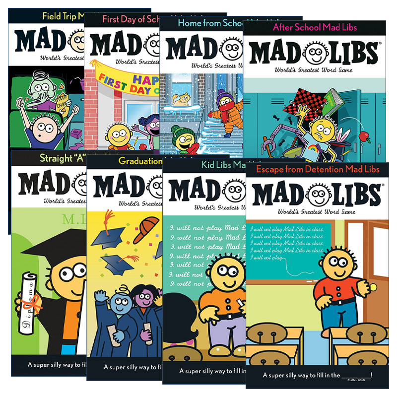 英文原版 Mad Libs-校园主题系列 8册 疯狂填词游戏 放学回家/放学后/毕业典礼/课堂逃跑/户外教学 英文版 进口英语原版书籍